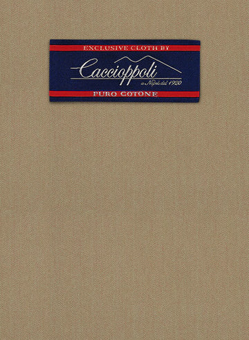 Caccioppoli Herringbone Solar Tan Cotton Suit - StudioSuits
