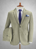 Caccioppoli Herringbone Solar Green Cotton Suit - StudioSuits