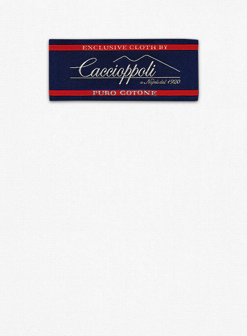 Caccioppoli Cotton Gabardine White Suit - StudioSuits