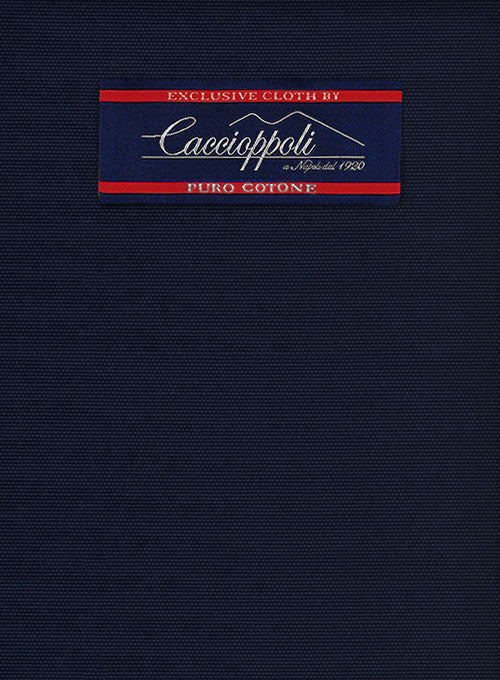 Caccioppoli Canvas Dark Blue Cotton Suit - StudioSuits