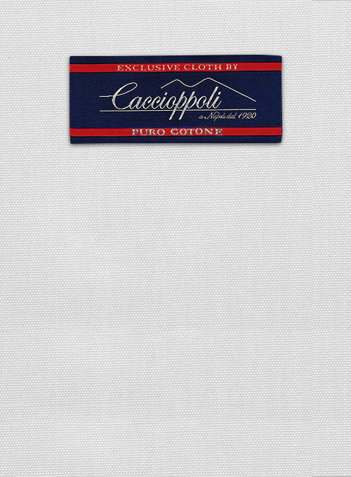 Caccioppoli Canvas White Cotton Jacket - StudioSuits