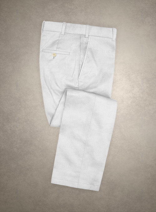Caccioppoli Canvas White Cotton Pants - StudioSuits