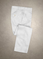 Caccioppoli Canvas White Cotton Pants - StudioSuits