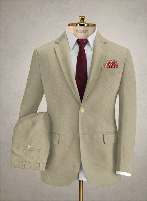 Caccioppoli Cotton Drill Beige Suit - StudioSuits