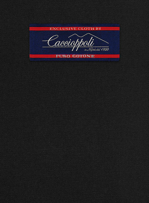 Caccioppoli Cotton Drill Black Jacket - StudioSuits