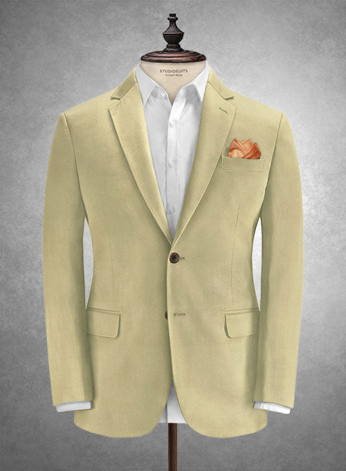 Caccioppoli Cotton Gabardine Ocean Khaki Jacket - StudioSuits