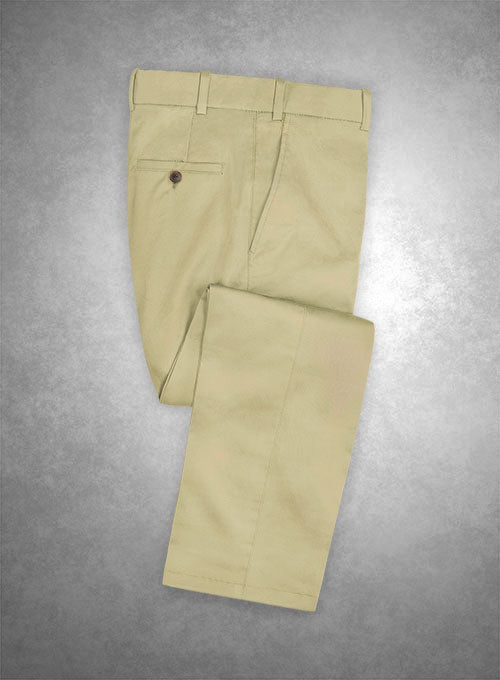Caccioppoli Cotton Gabardine Ocean Khaki Pants - StudioSuits