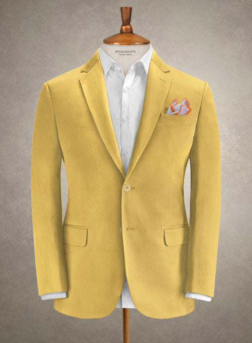 Caccioppoli Cotton Gabardine Yellow Jacket - StudioSuits