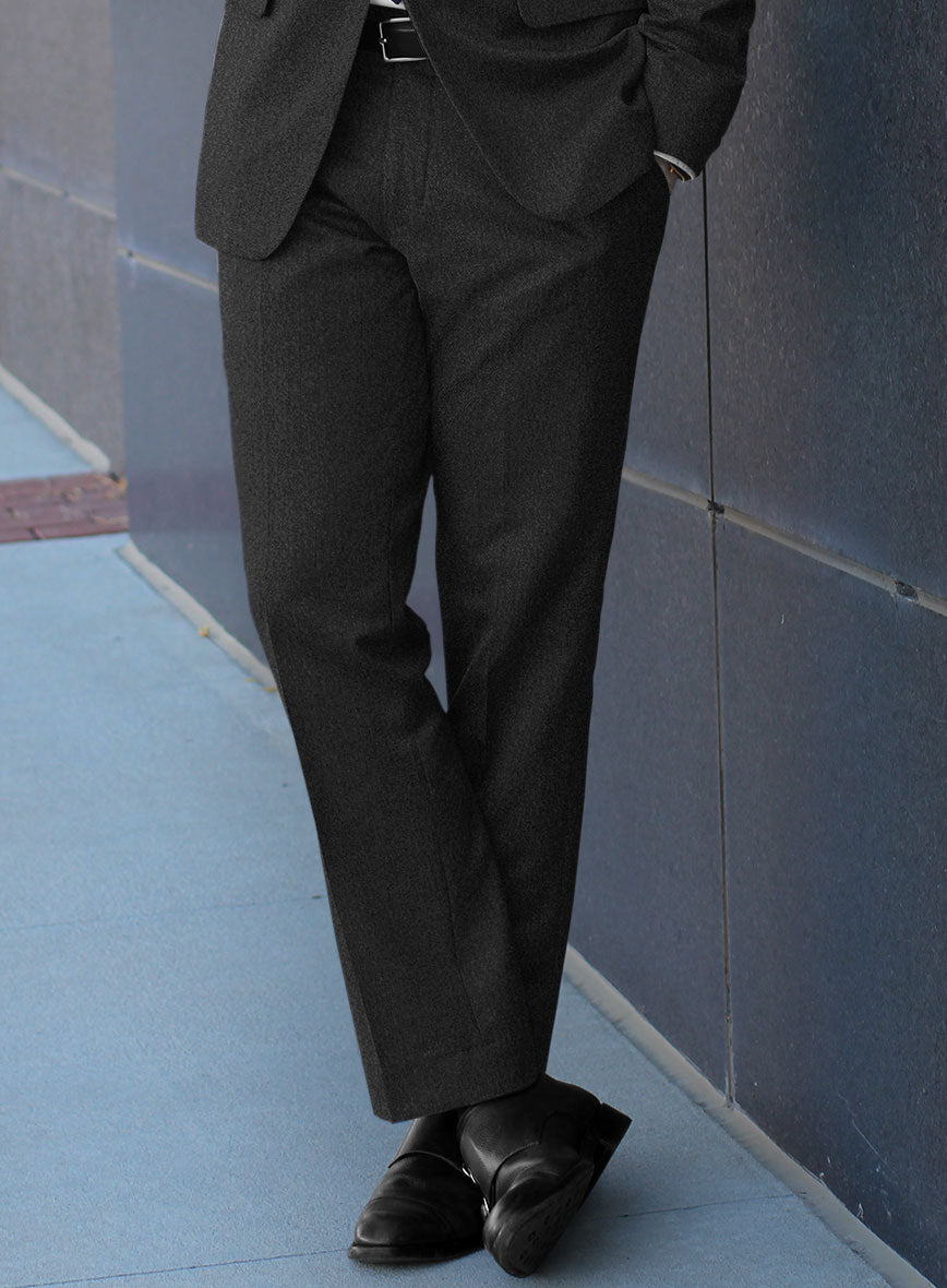 Caccioppoli Carrio Charcoal Wool Pants - StudioSuits