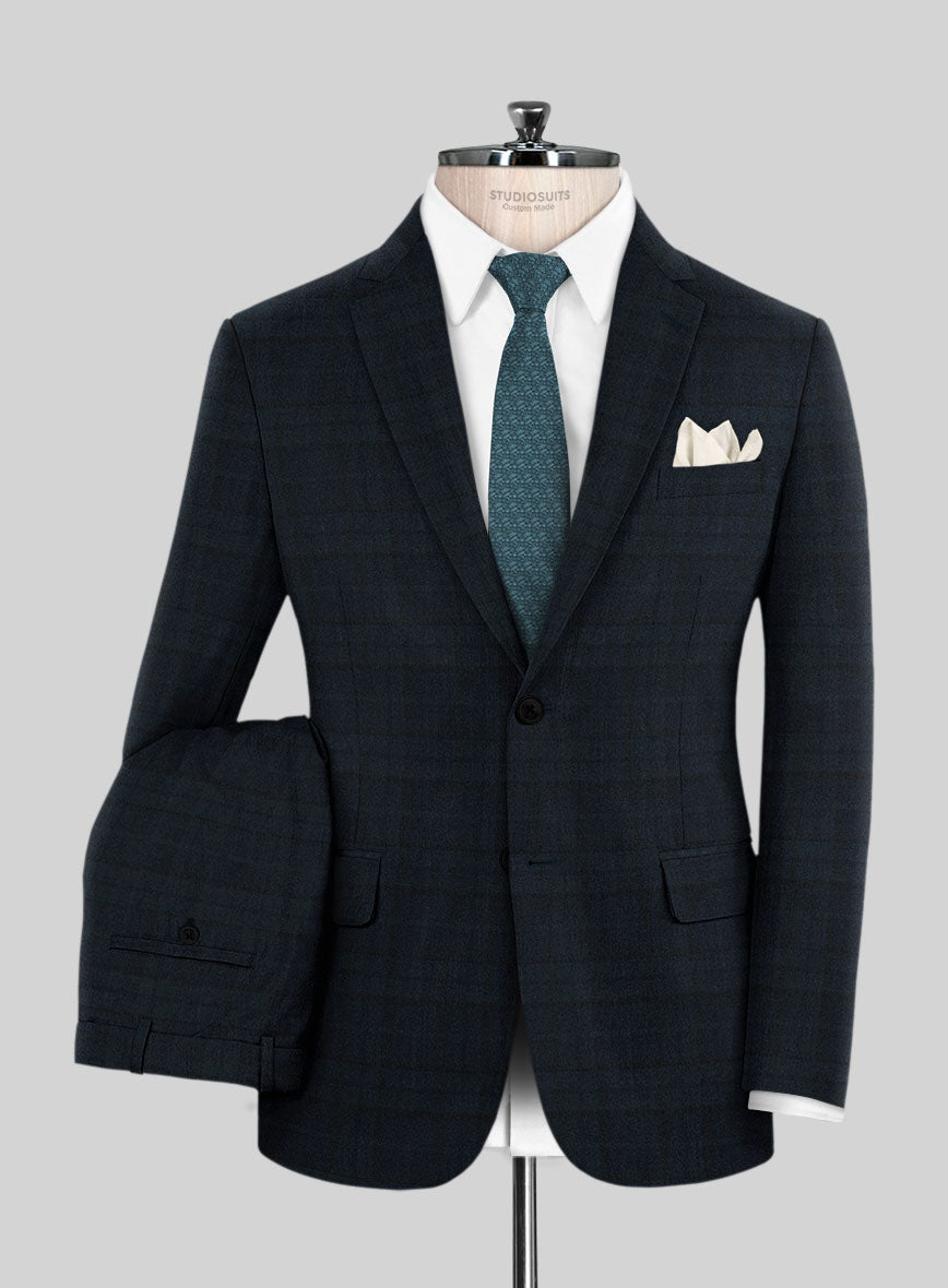 Caccioppoli Ellian Blue Green Wool Suit - StudioSuits