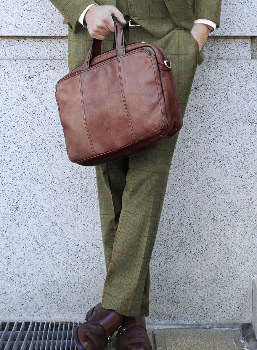 Caccioppoli Omari Glen Green Wool Pants - StudioSuits