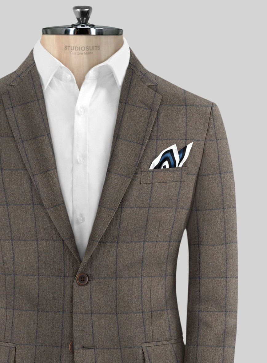 Caccioppoli Orenzo Brown Wool Jacket - StudioSuits