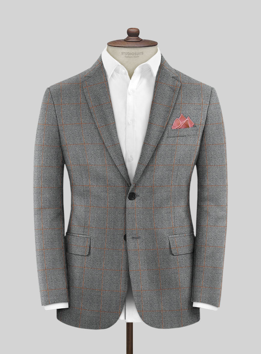 Caccioppoli Rarco Glen Gray Wool Jacket - StudioSuits