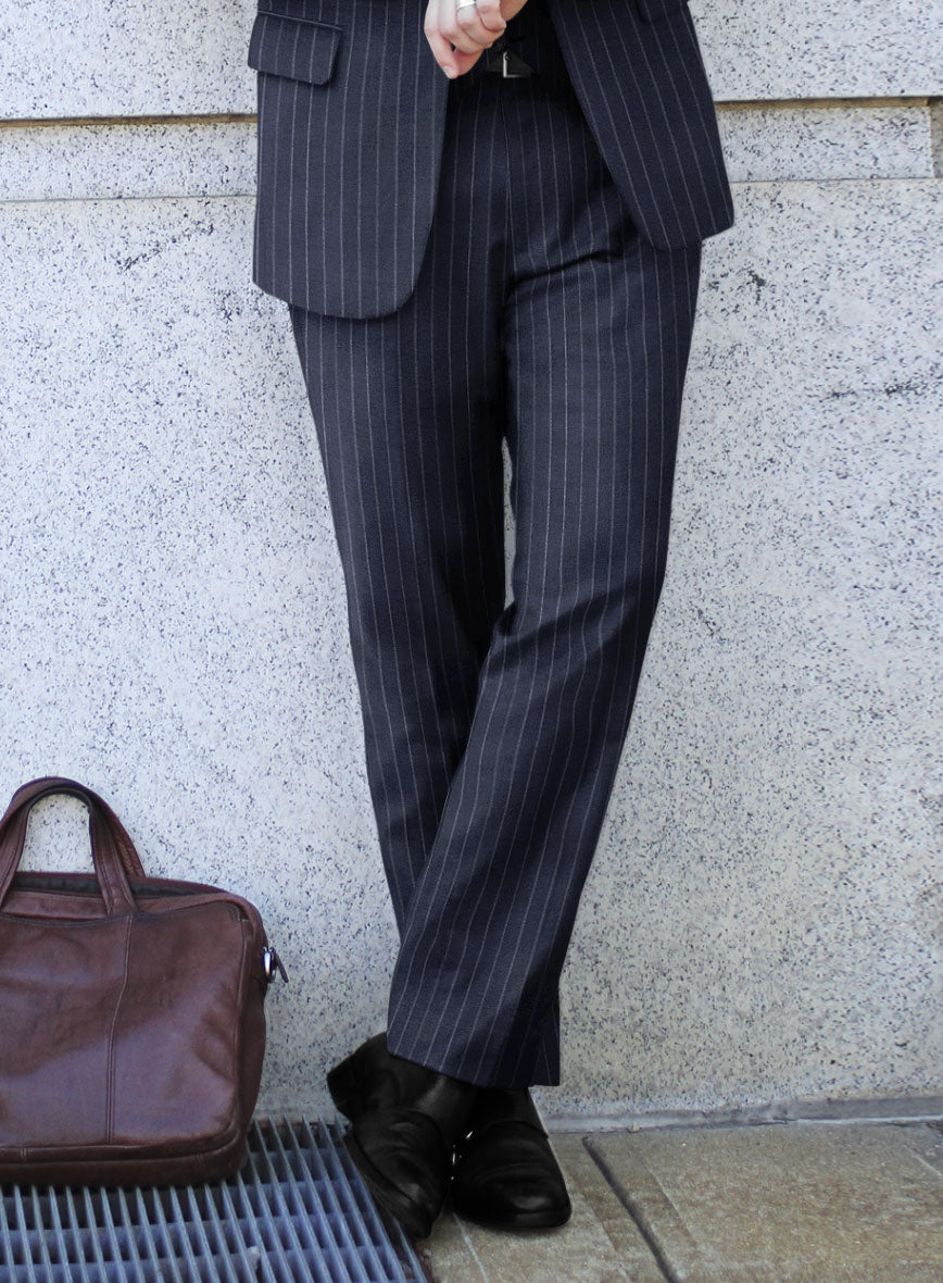 Caccioppoli Reilla Blue Wool Pants - StudioSuits
