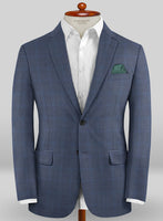 Caccioppoli Sun Dream Ronzi Blue Wool Silk Jacket - StudioSuits