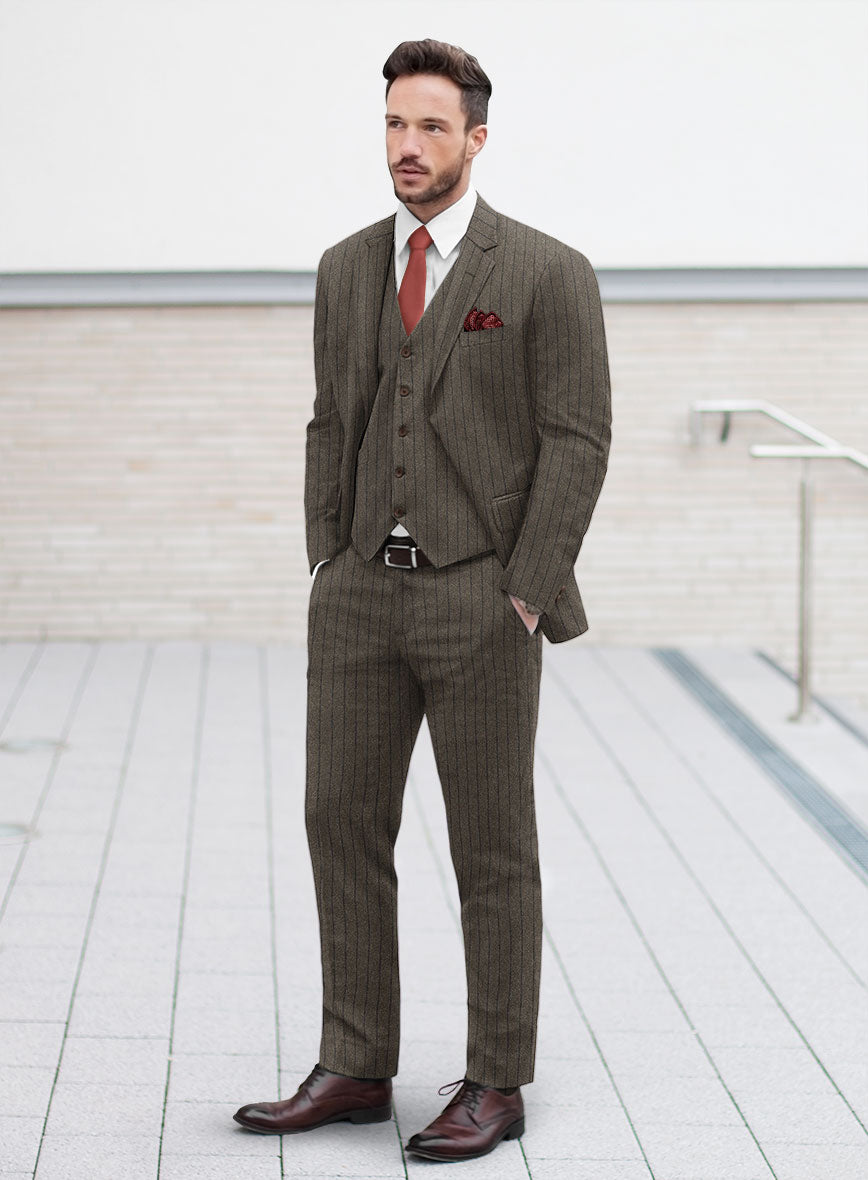 Caccioppoli Posa Dark Brown Wool Suit - StudioSuits