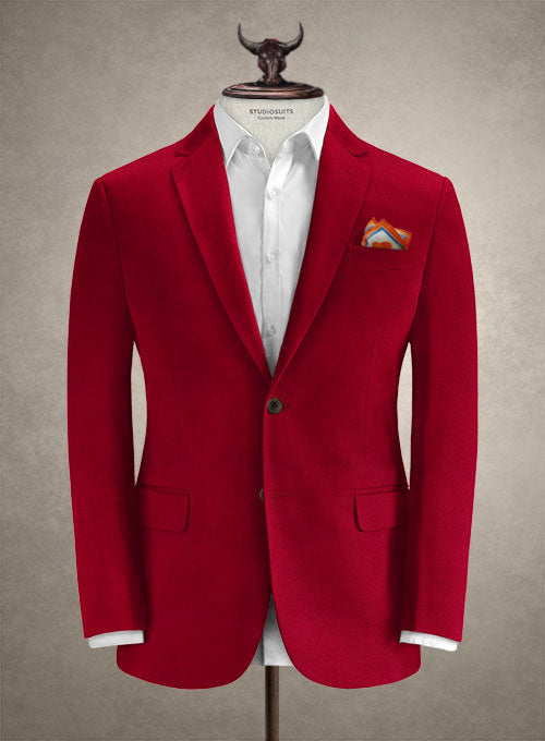 Caccioppoli Canvas Red Cotton Suit - StudioSuits