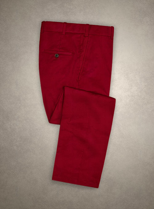 Caccioppoli Canvas Red Cotton Pants - StudioSuits