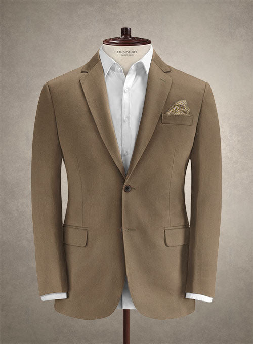 Caccioppoli Cotton Gabardine Brown Jacket - StudioSuits