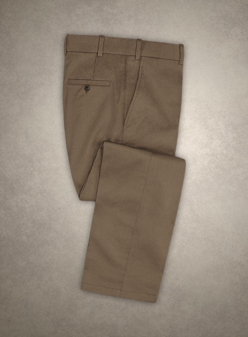 Caccioppoli Cotton Gabardine Brown Pants - StudioSuits