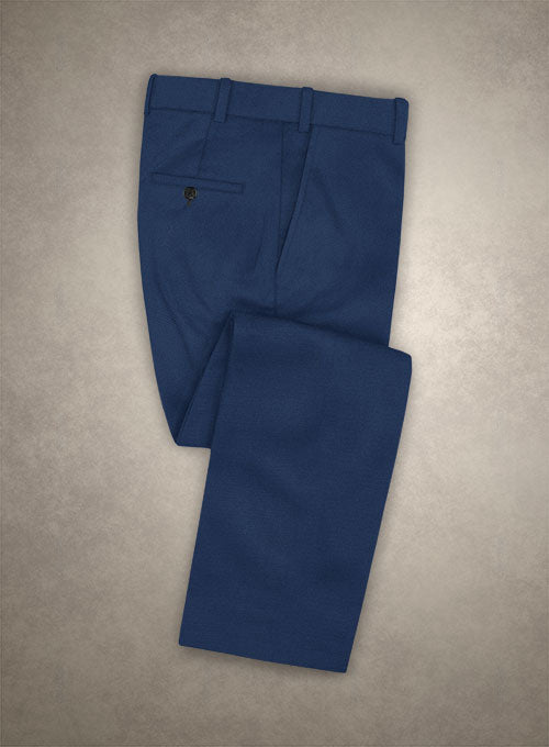 Caccioppoli Cotton Gabardine Lapis Blue Pants - StudioSuits