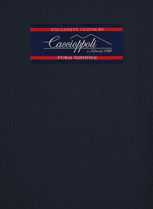 Caccioppoli Cotton Gabardine Navy Blue Pants - StudioSuits