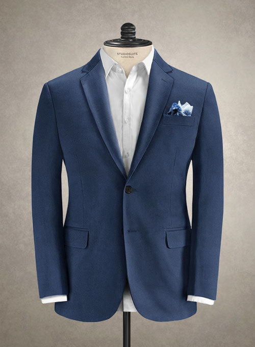 Caccioppoli Cotton Drill Delft Blue Jacket - StudioSuits