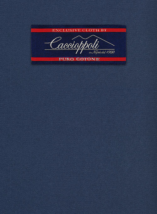 Caccioppoli Cotton Drill Delft Blue Suit - StudioSuits