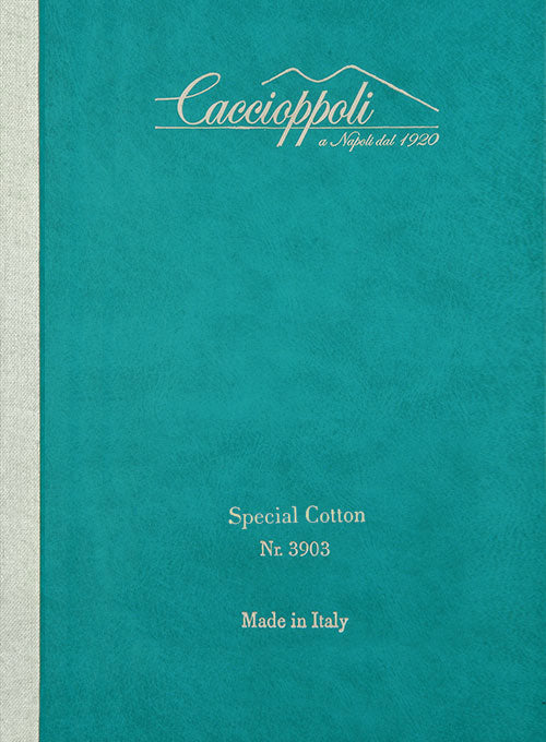 Caccioppoli Herringbone Solar Green Cotton Pants - StudioSuits