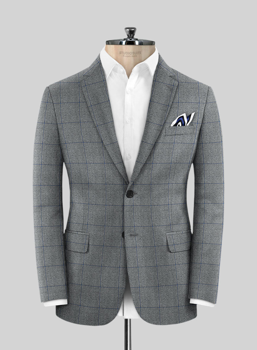 Caccioppoli Alnar Glen Gray Wool Jacket - StudioSuits