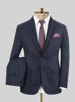 Caccioppoli Arixa Houndstooth Blue Wool Suit - StudioSuits