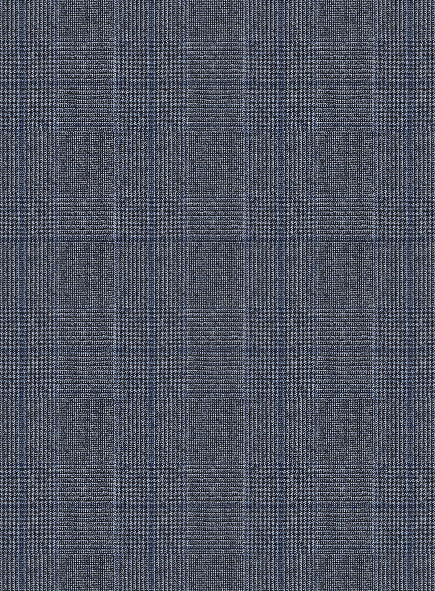 Caccioppoli Carpa Glen Blue Wool Pants - StudioSuits
