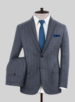 Caccioppoli Carpa Glen Blue Wool Suit - StudioSuits
