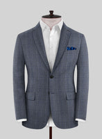 Caccioppoli Carpa Glen Blue Wool Suit - StudioSuits