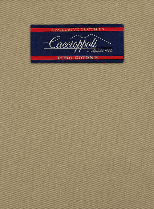 Caccioppoli Cotton Gabardine Khaki Jacket - StudioSuits