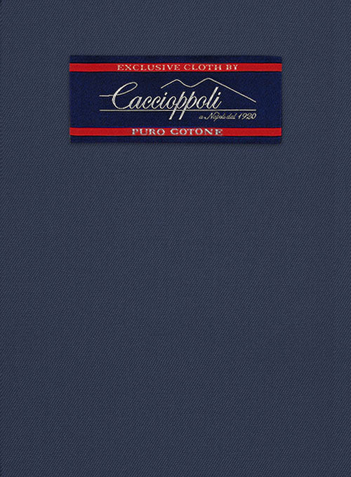 Caccioppoli Cotton Gabardine Marine Blue Jacket - StudioSuits