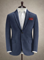 Caccioppoli Cotton Gabardine Marine Blue Jacket - StudioSuits