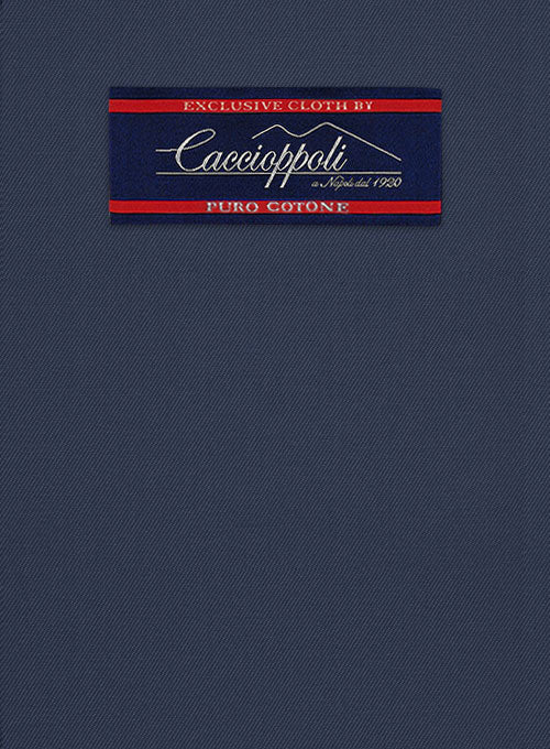 Caccioppoli Cotton Gabardine Marine Blue Pants - StudioSuits