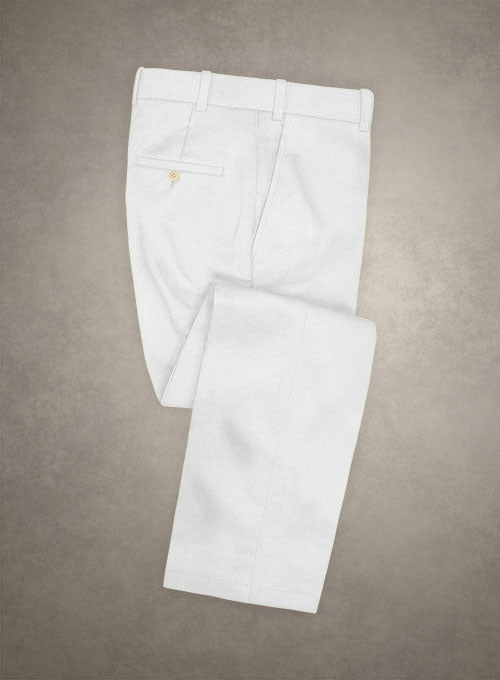 Caccioppoli Cotton Gabardine White Pants - StudioSuits