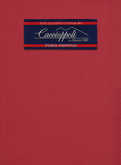 Caccioppoli Cotton Gabardine Tango Red Jacket - StudioSuits