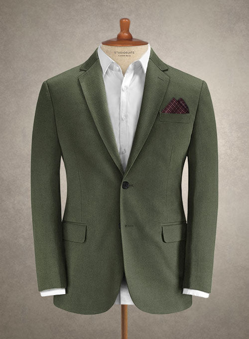 Caccioppoli Cotton Drill Green Jacket - StudioSuits