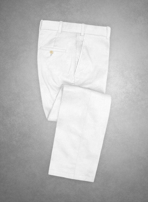 Caccioppoli Cotton Drill White Pants - StudioSuits
