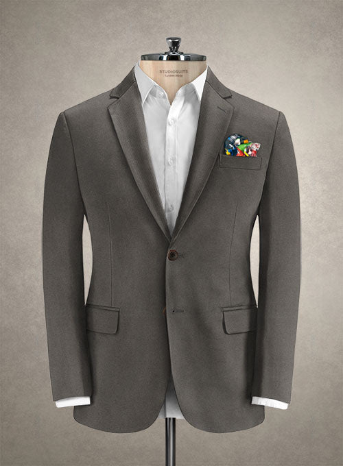 Caccioppoli Cotton Drill Dark Taupe Jacket - StudioSuits