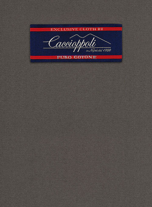 Caccioppoli Cotton Drill Dark Taupe Jacket - StudioSuits