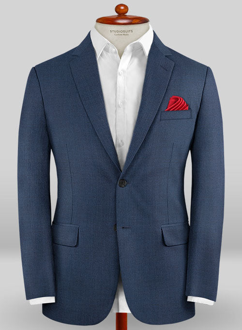 Caccioppoli Sun Dream Amango Flat Blue Wool Silk Jacket - StudioSuits