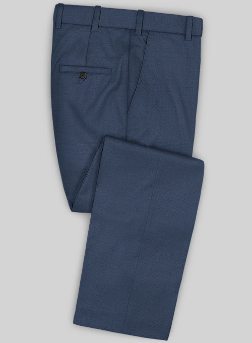 Caccioppoli Sun Dream Amango Flat Blue Wool Silk Pants - StudioSuits