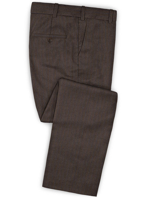 Caccioppoli Dapper Dandy Acula Brown Wool Pants - StudioSuits