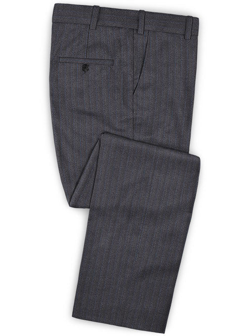 Caccioppoli Dapper Dandy Blezzi Gray Blue Wool Pants - StudioSuits
