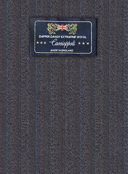 Caccioppoli Dapper Dandy Blezzi Gray Blue Wool Pants - StudioSuits