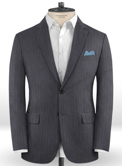 Caccioppoli Dapper Dandy Blezzi Gray Blue Wool Suit - StudioSuits
